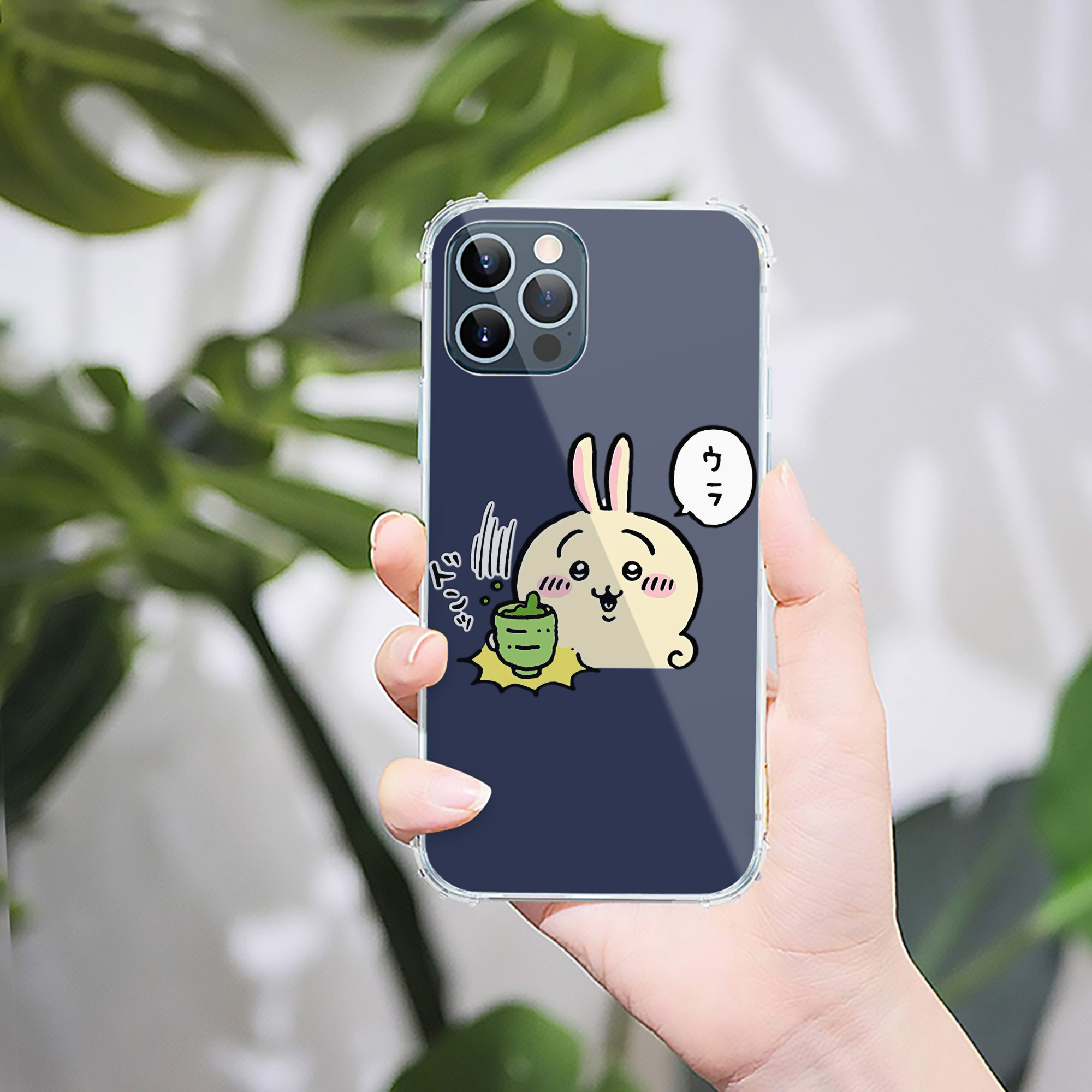 （画像用） ちいかわ うさぎ Chii-kawa usagi 【iPhone 12シリーズ対応】透明スマホケース（クリアソフトケース）